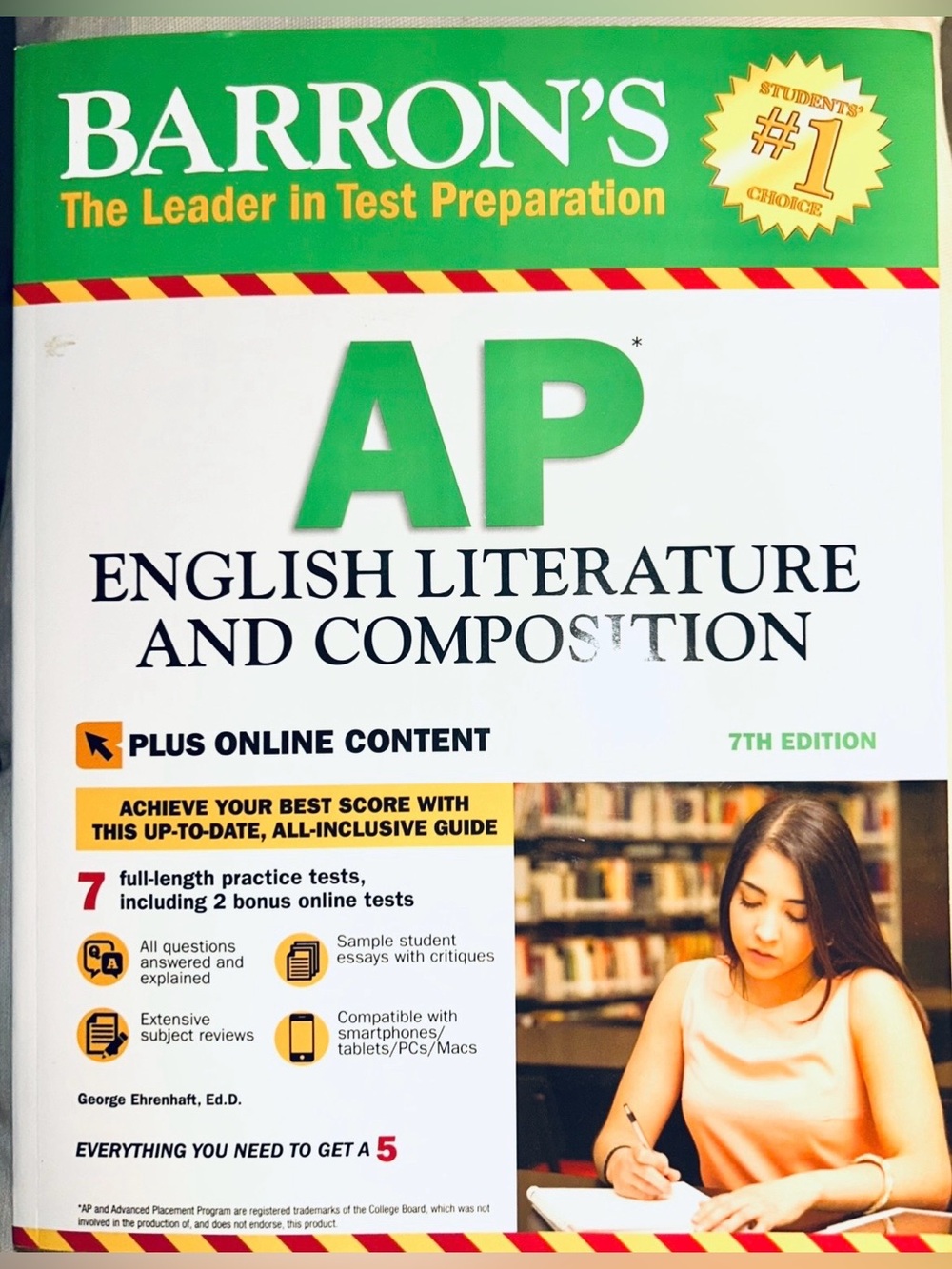 Barron's Test Prep AP English Literature and Composition 7th Ed. 2018 Paperback